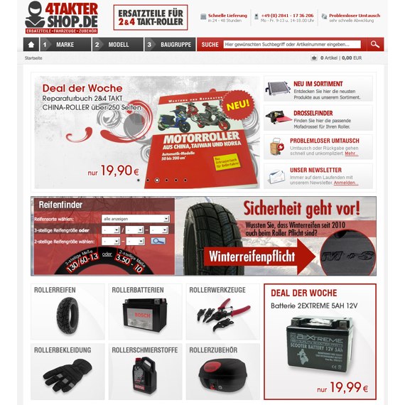Die Webseite vom 4Taktershop.de Shop