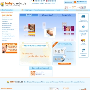 Ansicht vom Baby-Cards.de Shop