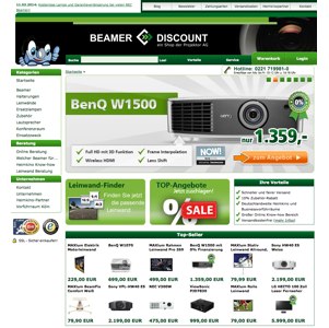 Ansicht vom Beamer-Discount.de Shop
