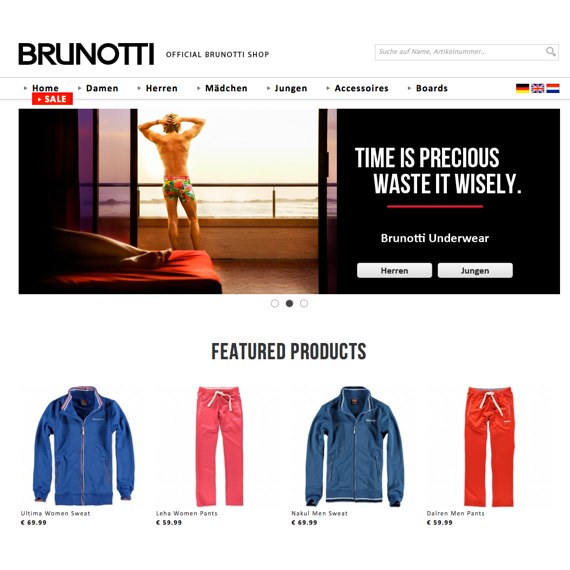 Die Webseite vom Brunottishop.com Shop