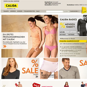 Ansicht vom Calida-Shop.de Shop