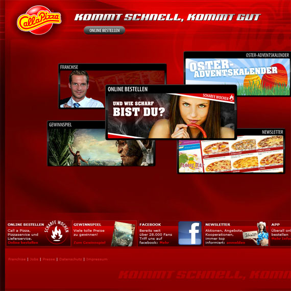 Die Webseite vom Call-a-Pizza.de Shop