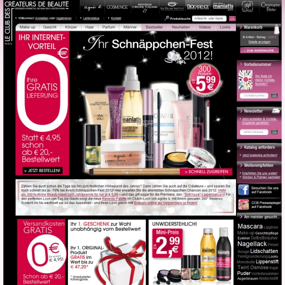 Die Webseite vom CCBParis.de Shop