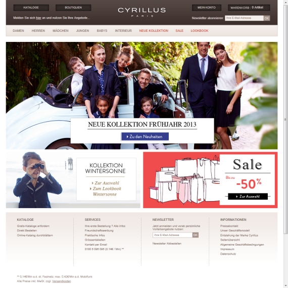 Die Webseite vom Cyrillus.de Shop