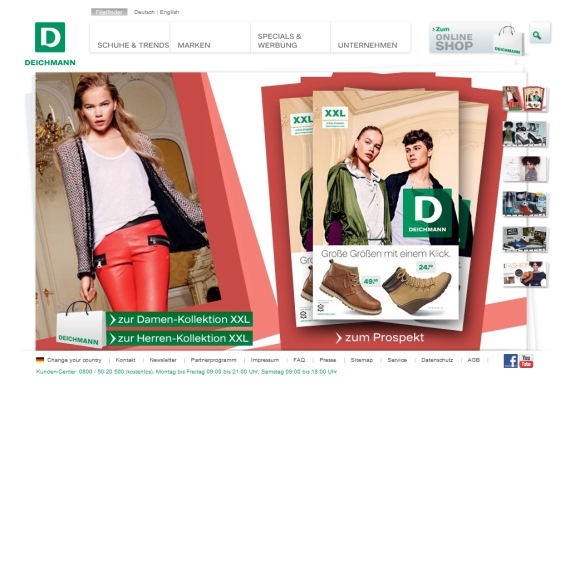 Die Webseite vom Deichmann.com Shop