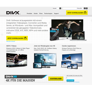 Ansicht vom DivX.com Shop