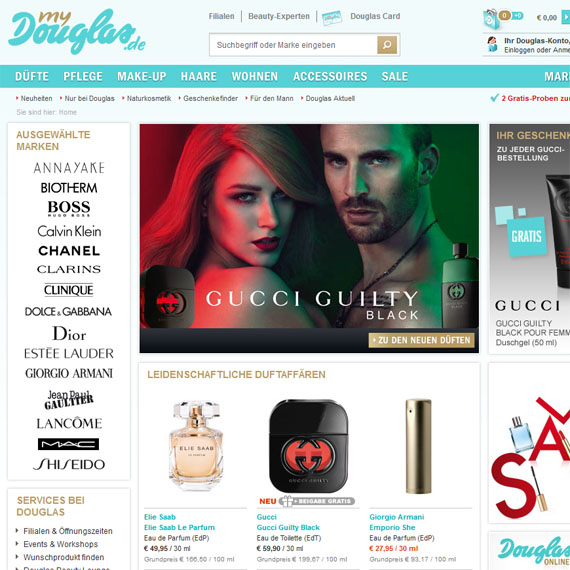 Die Webseite vom Douglas.de Shop