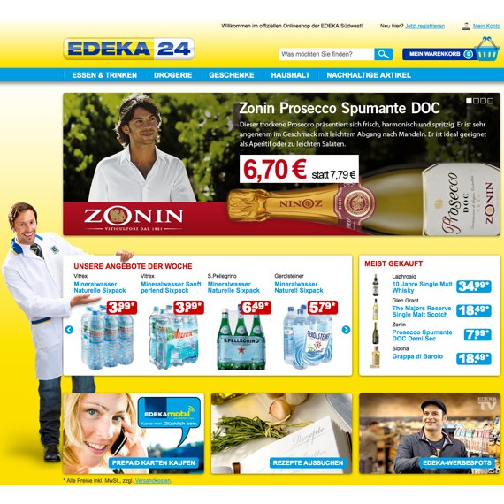 Die Webseite vom Edeka24.de Shop