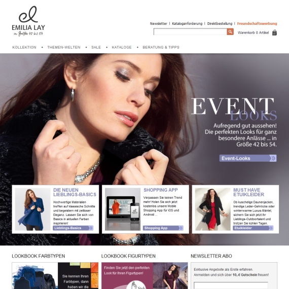 Die Webseite vom EmiliaLay.de Shop