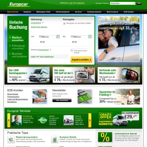 Ansicht vom Europcar.de Shop