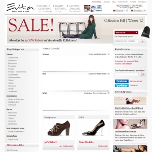 Ansicht vom Evita-Shoes.com Shop