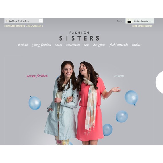 Die Webseite vom Fashionsisters.de Shop