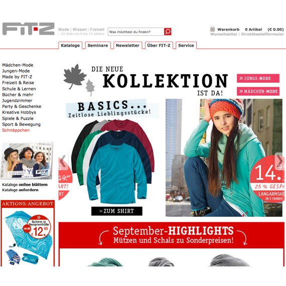 Die Webseite vom FIT-Z.de Shop