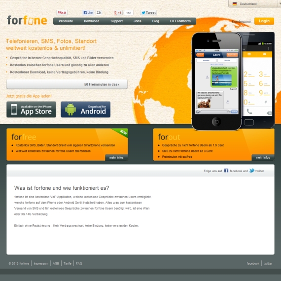 Die Webseite vom Forfone.de Shop