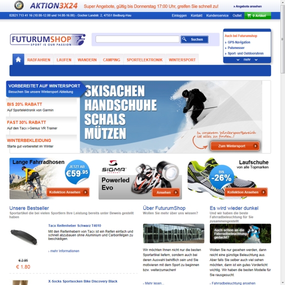 Die Webseite vom FUTURUMSHOP.de Shop
