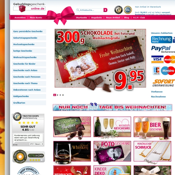 Die Webseite vom Geburtstagsgeschenk-Online.de Shop
