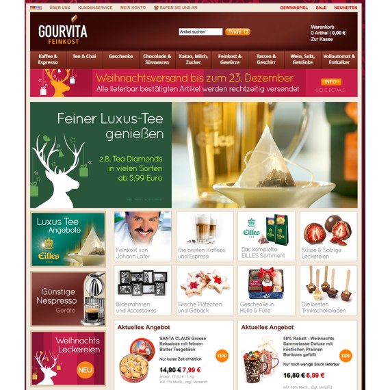 Die Webseite vom Gourvita.com Shop