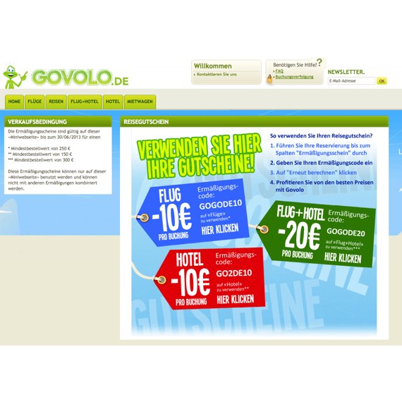 Die Webseite vom Govolo.de Shop