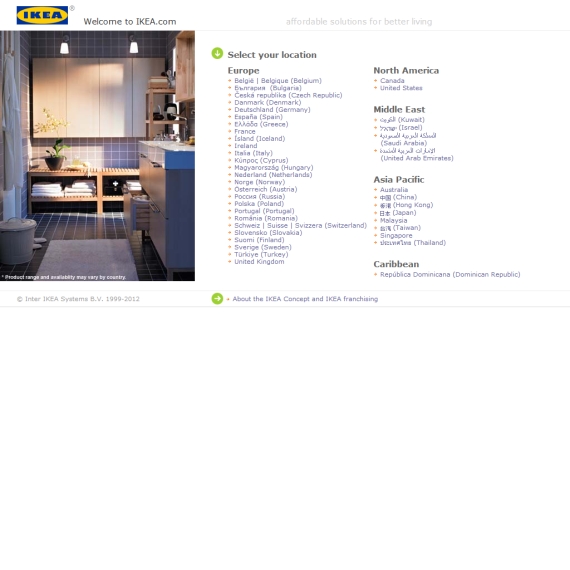 Die Webseite vom Ikea.com Shop