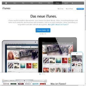 Ansicht vom iTunes.de Shop