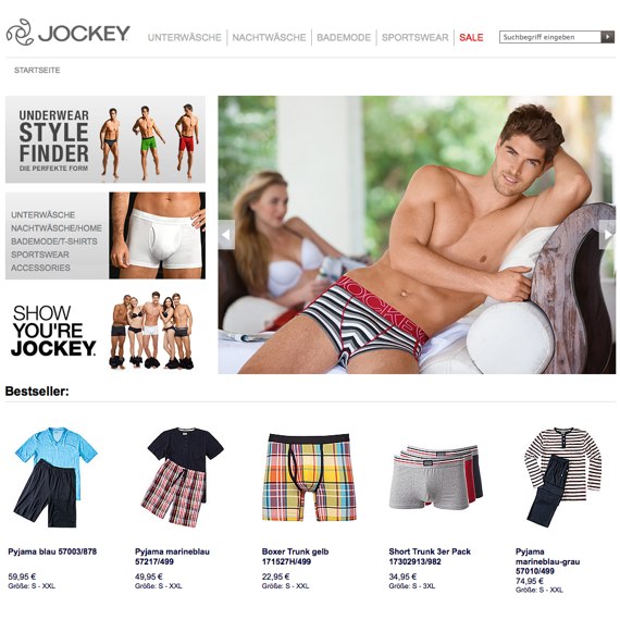 Die Webseite vom Jockey.de Shop