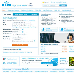 Ansicht vom KLM.com Shop