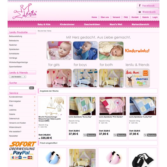 Die Webseite vom Lenilu.de Shop