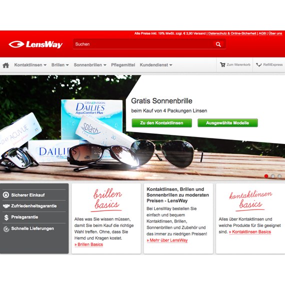 Die Webseite vom Lensway.de Shop