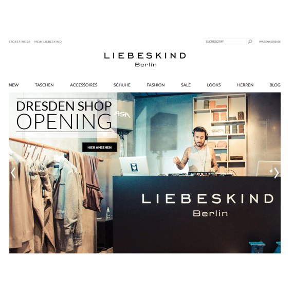 Die Webseite vom Liebeskind-Berlin.com Shop
