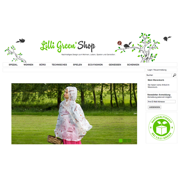 Die Webseite vom LilliGreenShop.de Shop