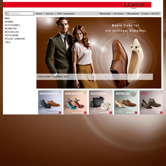 Die Webseite vom Lloydstore.de Shop