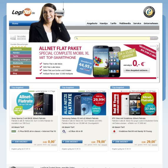 Die Webseite vom Logitel.de Shop