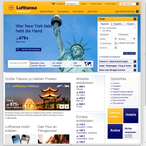 Ansicht vom Lufthansa.com Shop