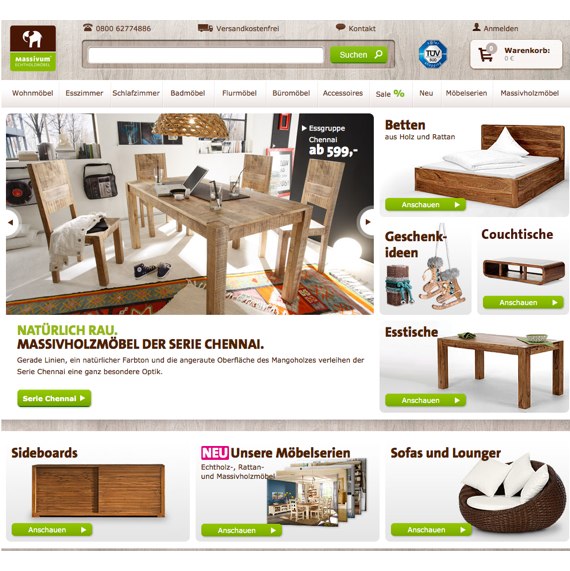 Die Webseite vom Massivum.de Shop