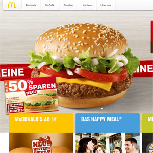 Ansicht vom McDonalds.de Shop