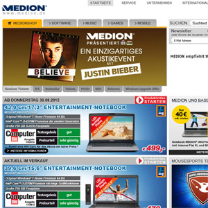 Ansicht vom Medion.com Shop