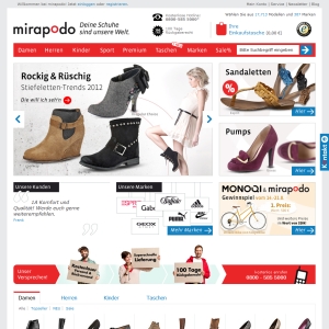 Ansicht vom Mirapodo.de Shop