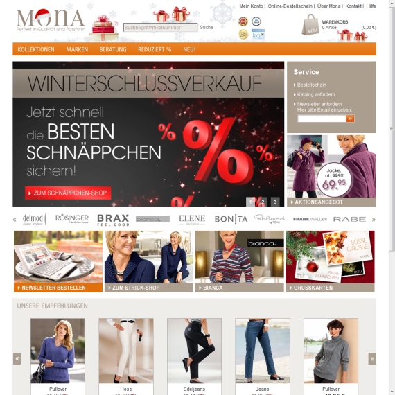 Die Webseite vom Mona.de Shop