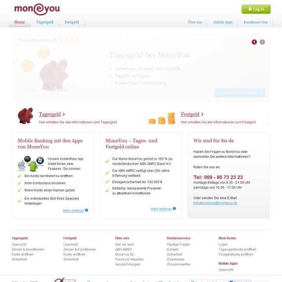 Die Webseite vom MoneYou.de Shop