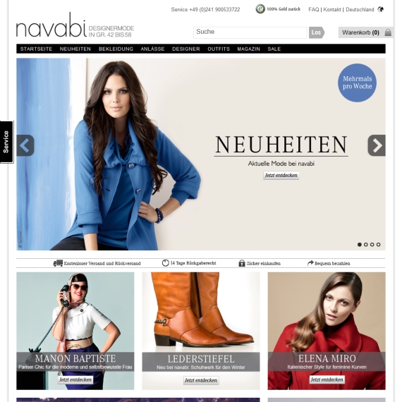 Die Webseite vom Navabi.de Shop