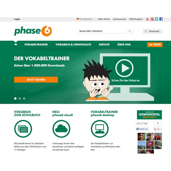 Die Webseite vom Phase-6.de Shop