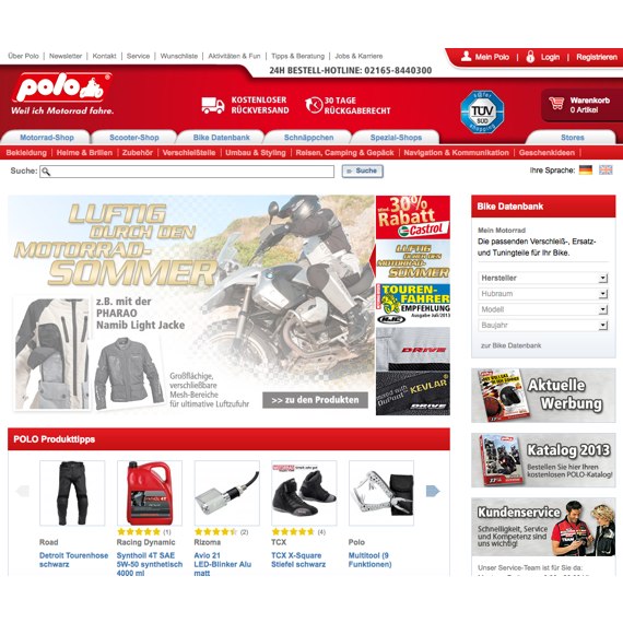 Die Webseite vom Polo-Motorrad.de Shop