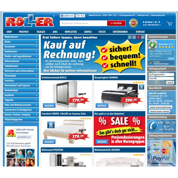Die Webseite vom Roller.de Shop