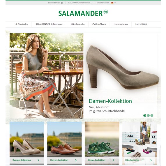 Die Webseite vom Salamander.de Shop
