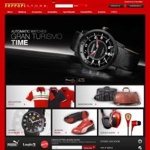 Ansicht vom Store.Ferrari.com Shop