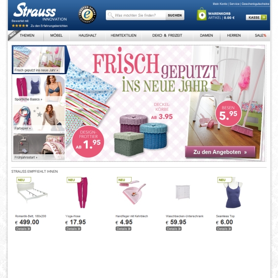 Die Webseite vom Strauss-Innovation.de Shop