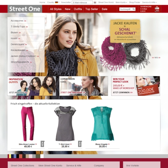 Die Webseite vom Street-One.de Shop