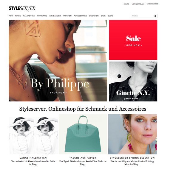 Die Webseite vom Styleserver.de Shop