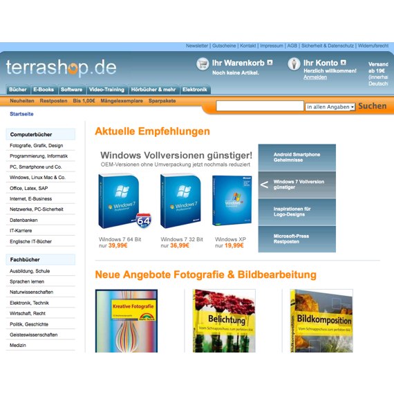 Die Webseite vom Terrashop.de Shop