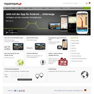 Ansicht vom TomTom.com Shop